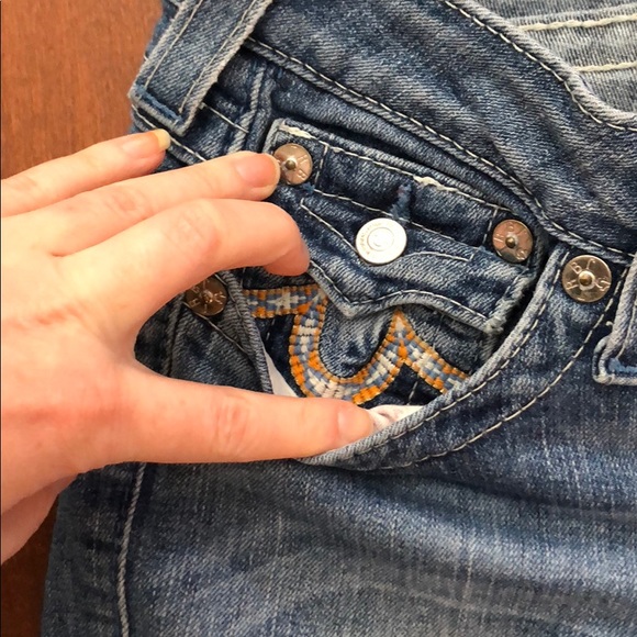 True Religion Bootcut Jeans with Aztec Detailing - Picture 4 of 8